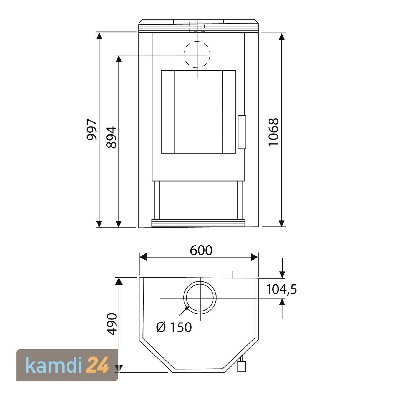Wamsler Prisma Kaminofen Stahl Grau / Naturstein 8 Wamsler Prisma Kaminofen Stahl Grau / Naturstein – Bild 6