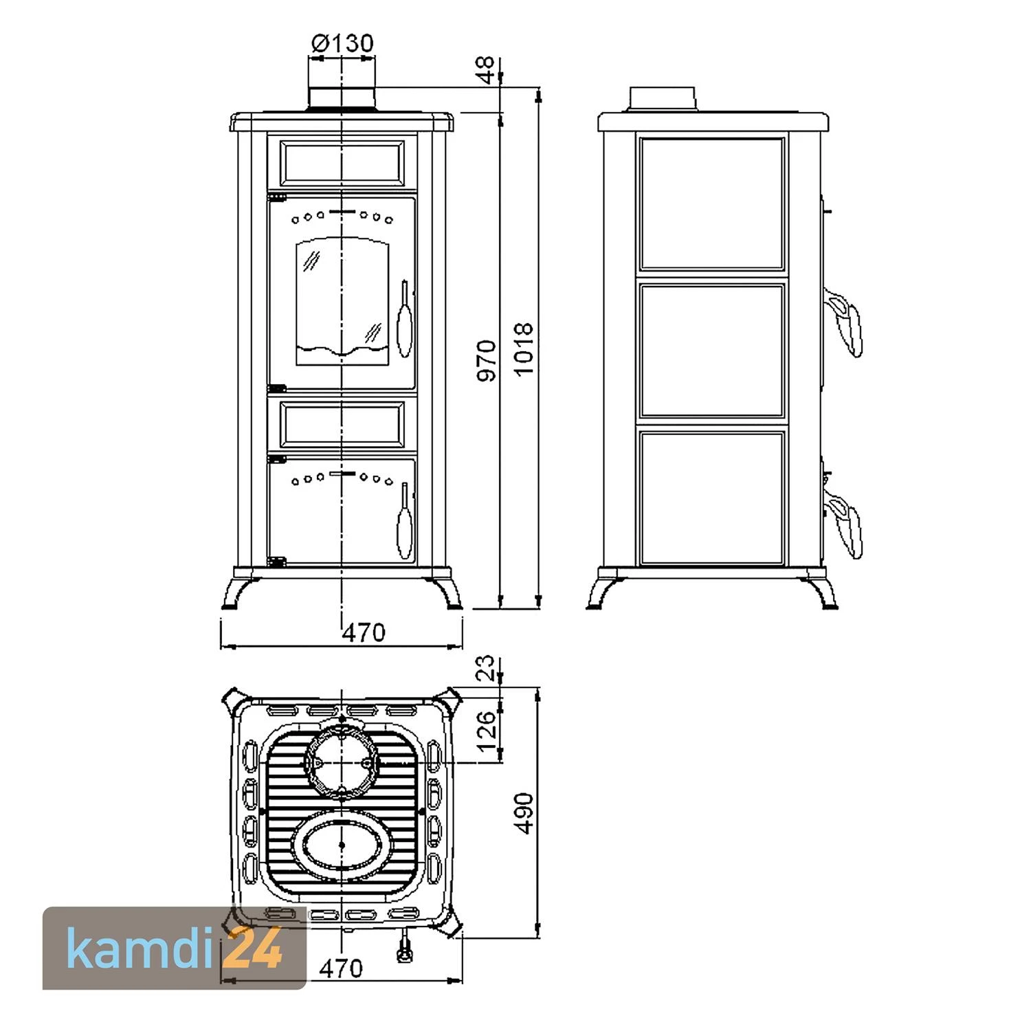 Wamsler Romantik Kaminofen Keramik Bordeaux 7 Wamsler Romantik Kaminofen Keramik Bordeaux – Bild 5