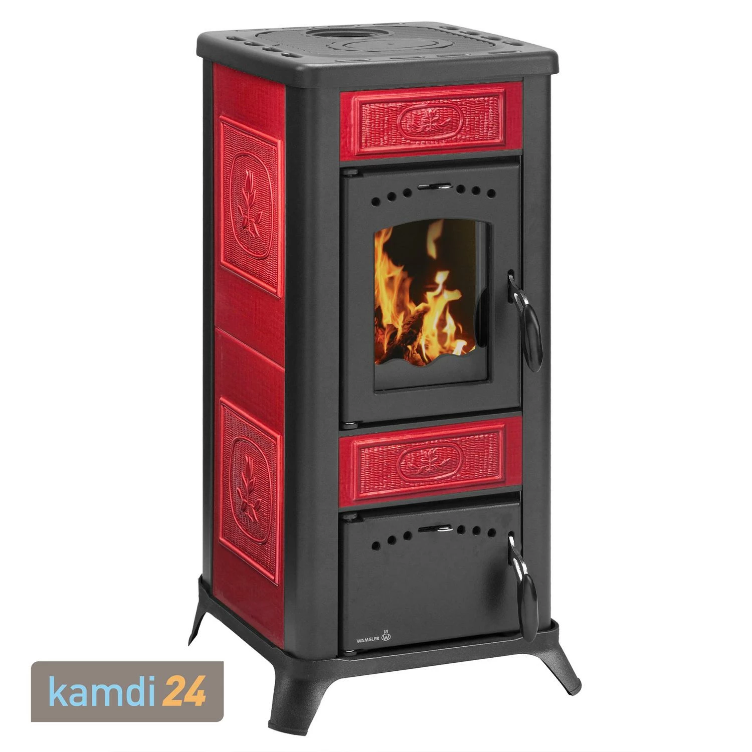 Wamsler Romantik Kaminofen Keramik Bordeaux 3 Wamsler Romantik Kaminofen Keramik Bordeaux