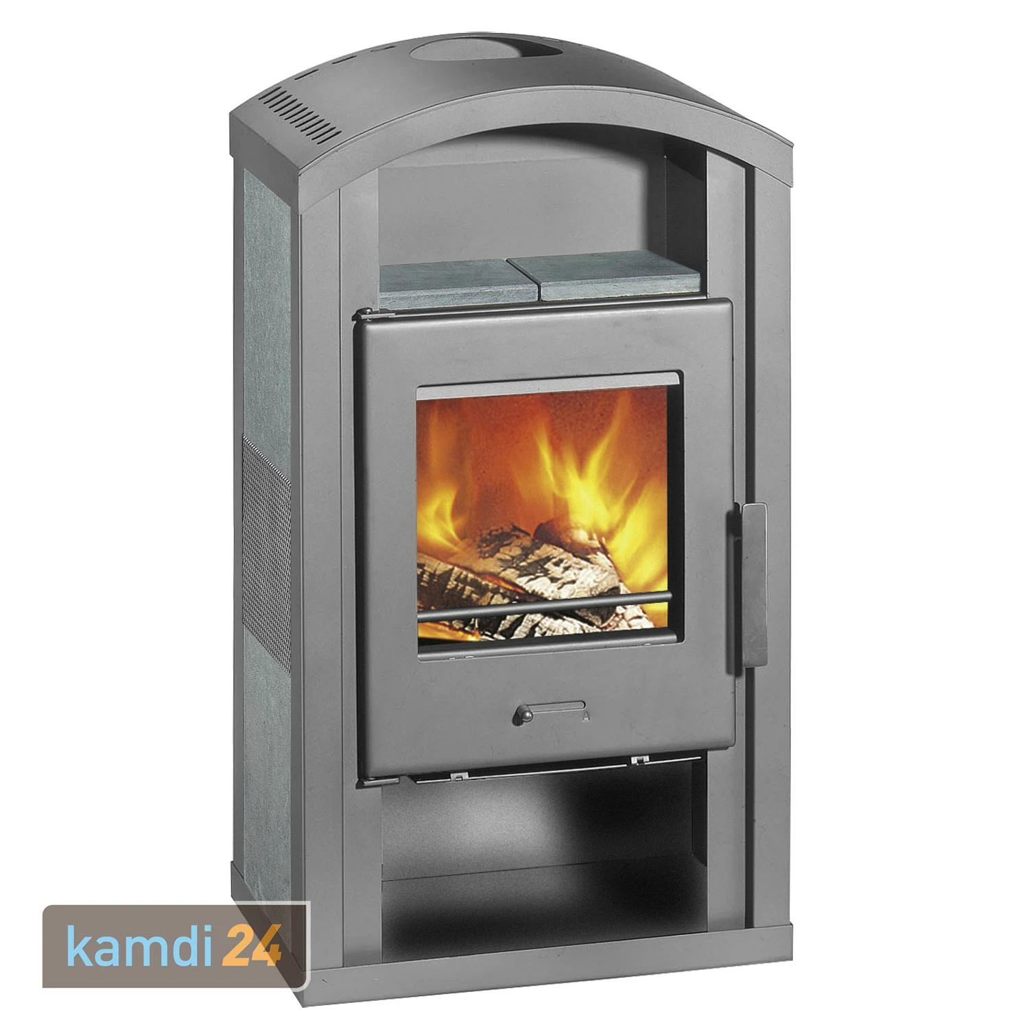 Wamsler Saturn Kaminofen Stahl Grau / Naturstein 4 Wamsler Saturn Kaminofen Stahl Grau / Naturstein – Bild 2