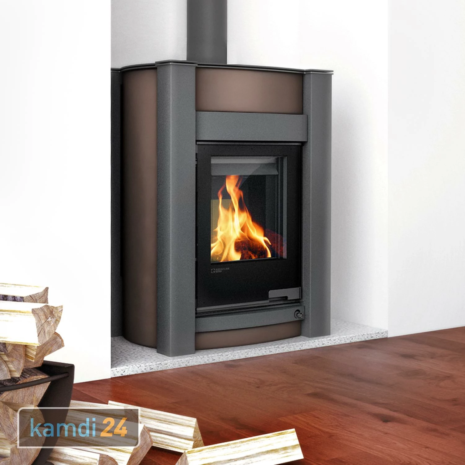 Aquaflam Vario Kalmar Basic Wasserführender Kaminofen Brown 11/7 KW 3 Aquaflam Vario Kalmar Basic Wasserführender Kaminofen Brown 11/7 KW