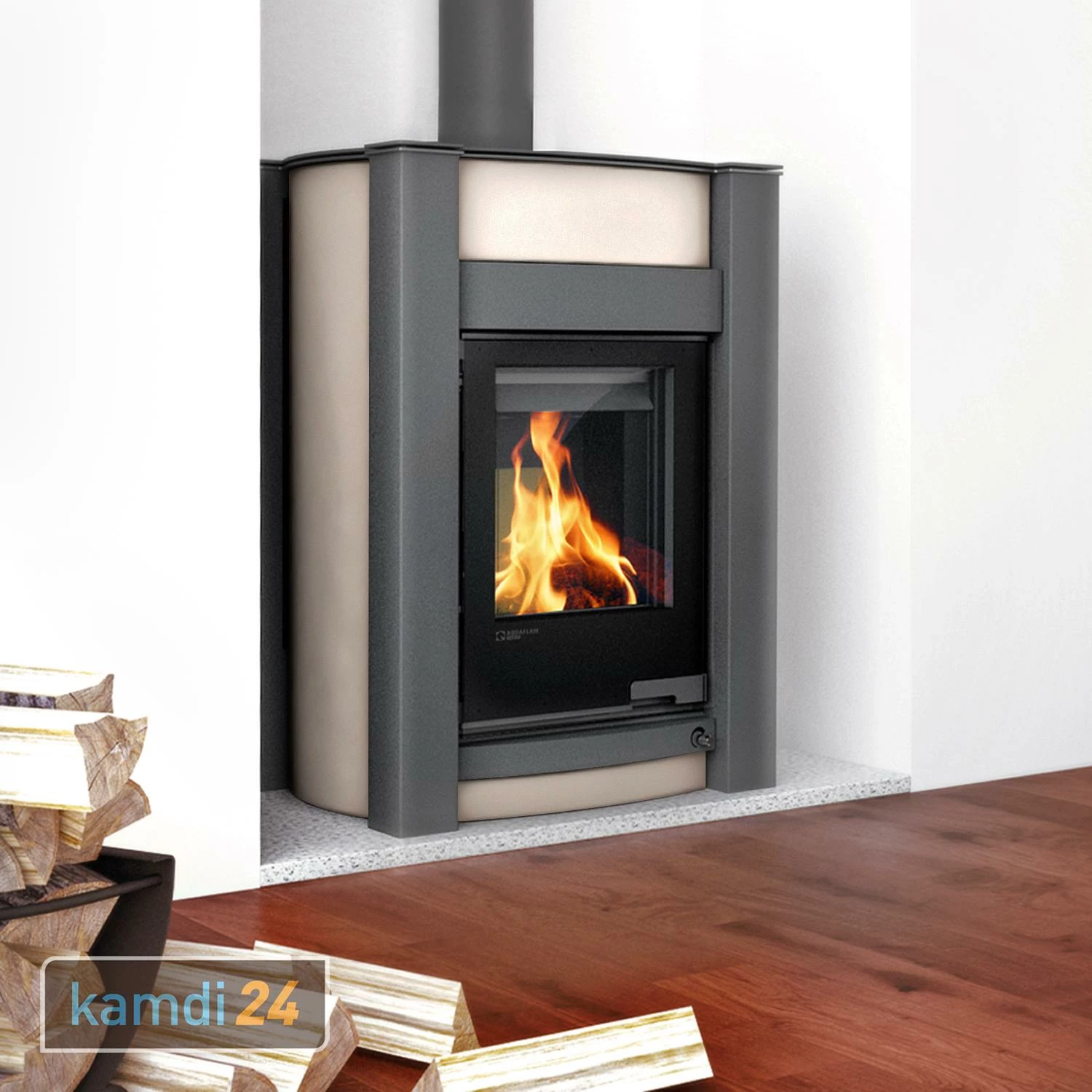 Aquaflam Vario Kalmar Manual Wasserführender Kaminofen Creme 11/7 KW 3 Aquaflam Vario Kalmar Manual Wasserführender Kaminofen Creme 11/7 KW