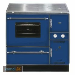 Wamsler K 148 CL Küchenofen Wasserführend Blau / Chrom, Rauchrohr Links