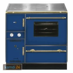 Wamsler K 148 CL Küchenofen Wasserführend Blau / Gold, Rauchrohr Rechts