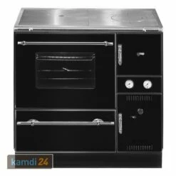 Wamsler K 148 CL Küchenofen Wasserführend Schwarz / Chrom, Rauchrohr Links