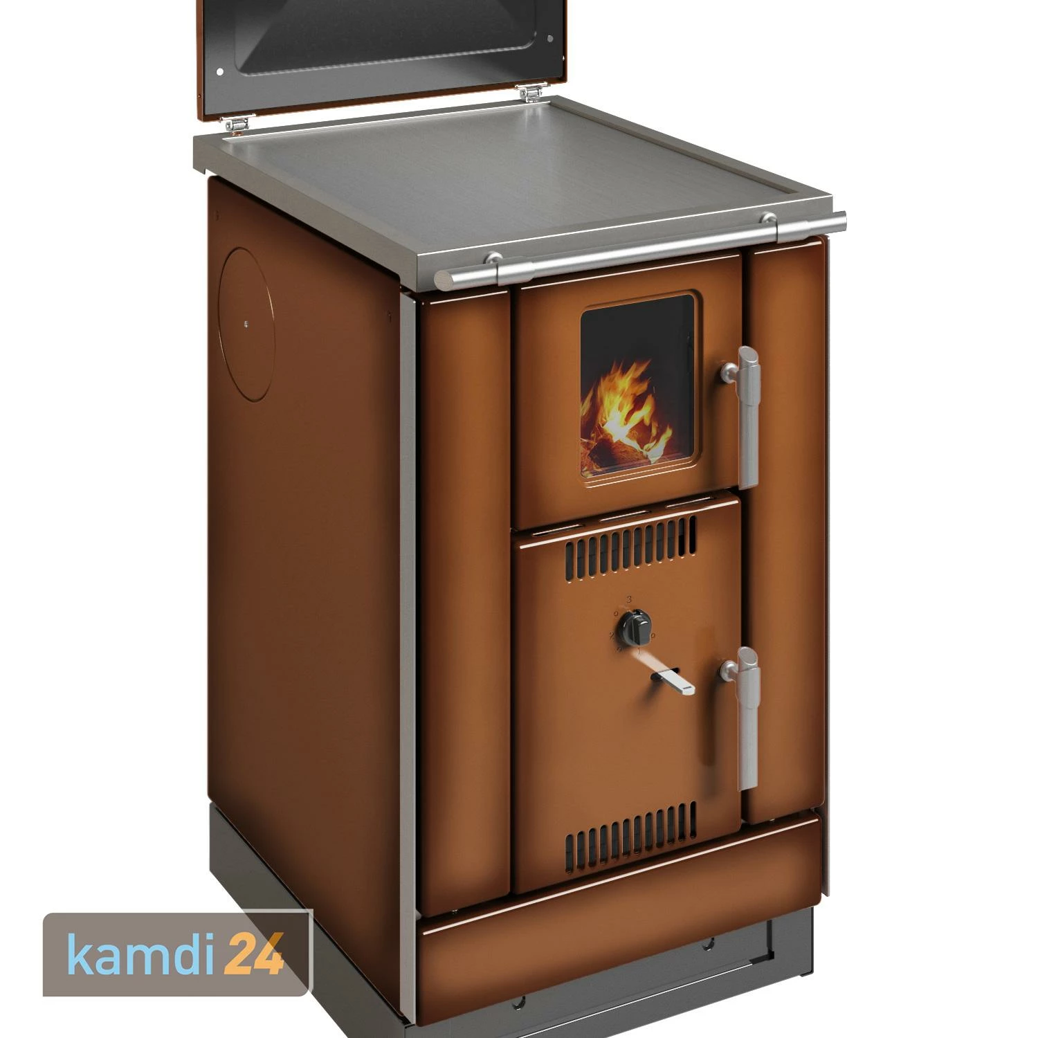 Wamsler K 158 F Küchenofen Wasserführend Maron, Stahlplatte 5 Wamsler K 158 F Küchenofen Wasserführend Maron, Stahlplatte – Bild 3