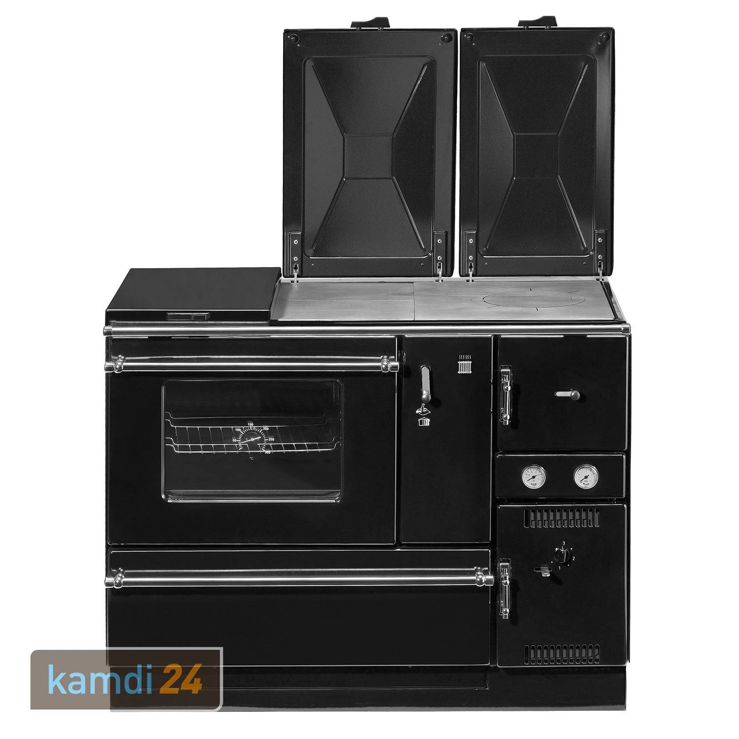 Wamsler K 178 Küchenofen Wasserführend Schwarz, Rauchrohr Links 3 Wamsler K 178 Küchenofen Wasserführend Schwarz, Rauchrohr Links